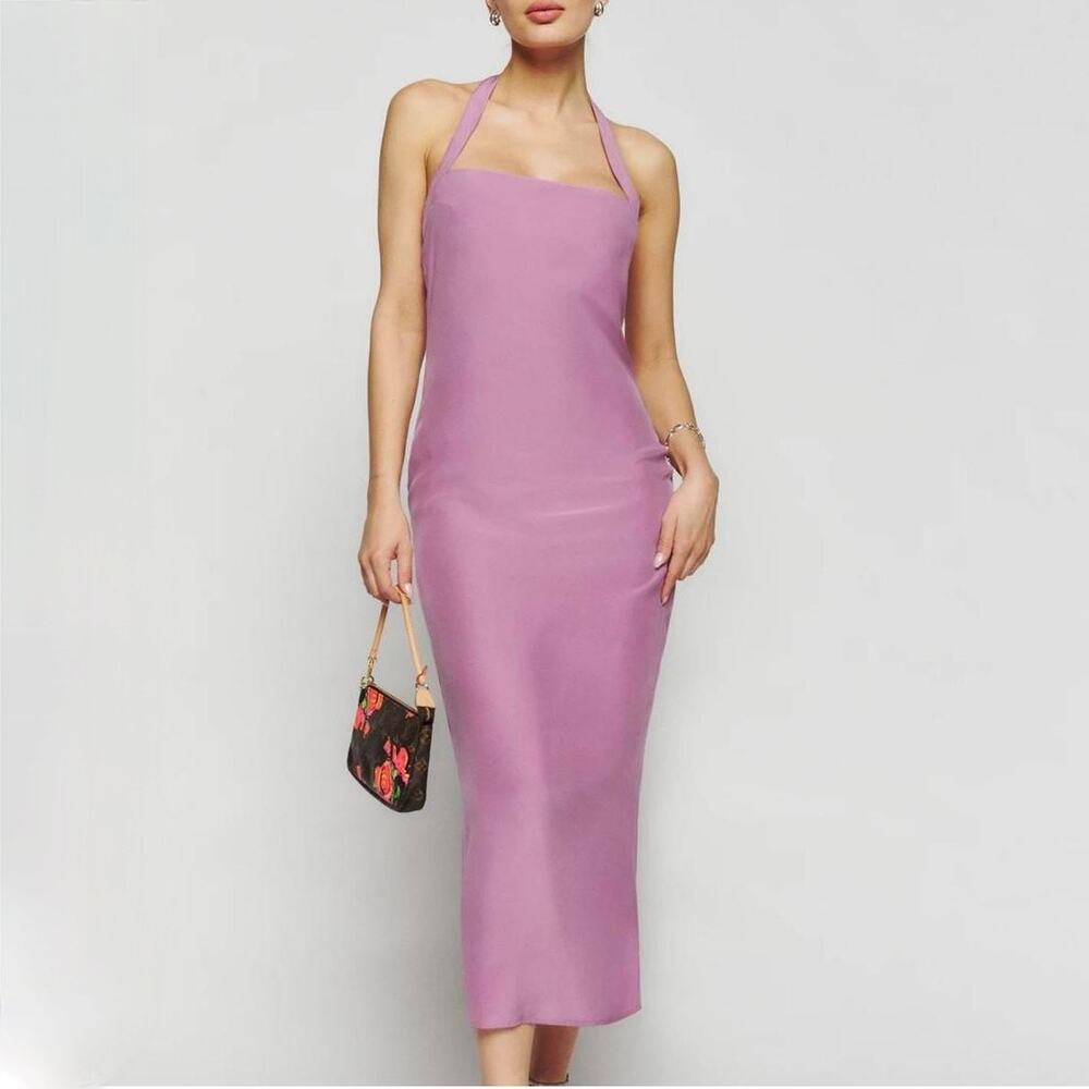 Reformation Lilac Halter Midi Dress